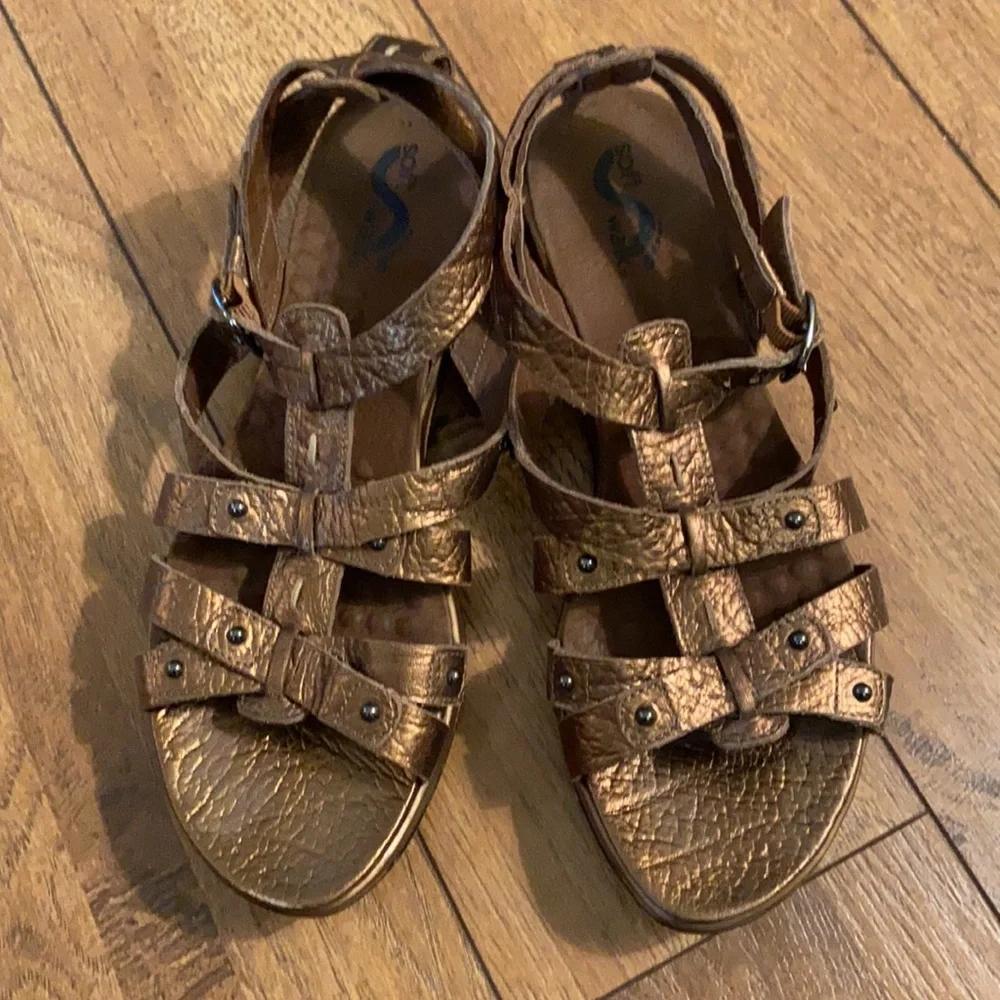 SoftWalk Bronze Strappy Shoes